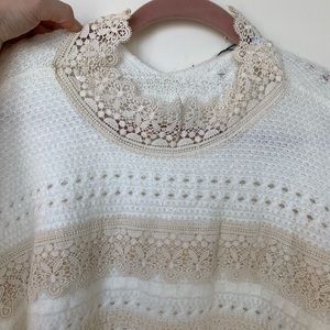 Zara lace inset oversized wool sweater